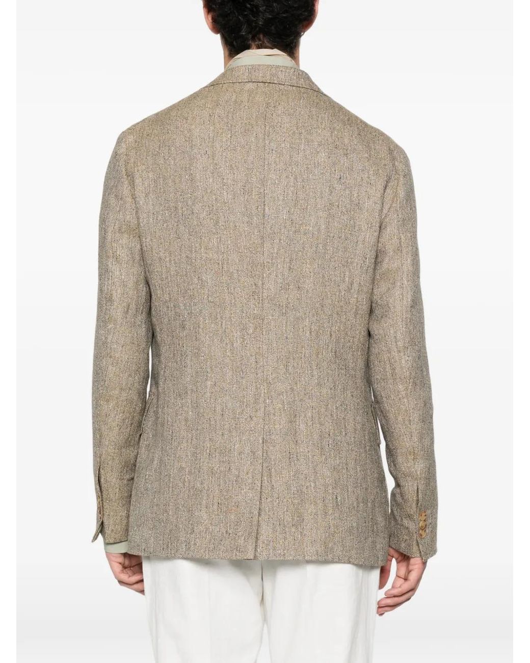 Fursac Natural Single-Breasted Notched-Lapel Blazer for men