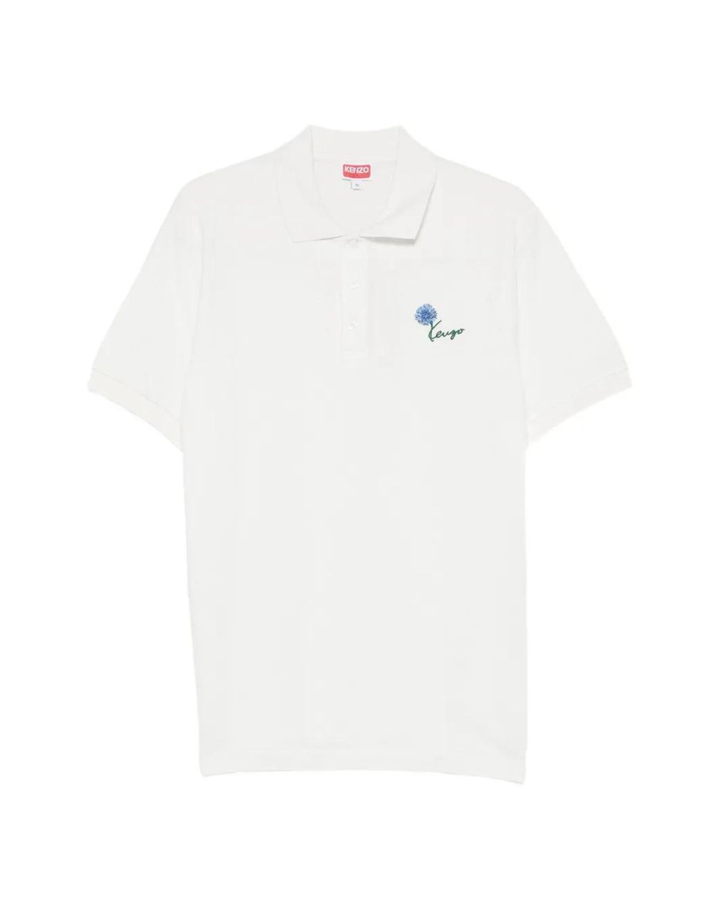 KENZO White Tulip Slim Polo Shirt for men