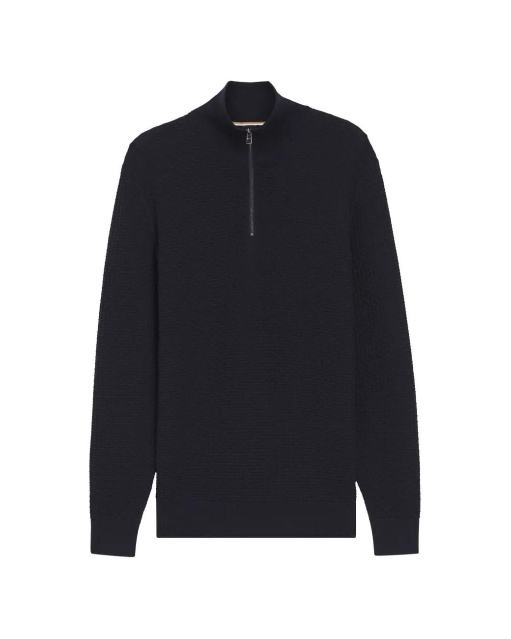 Boss Blue Quarter-Zip Sweater for men