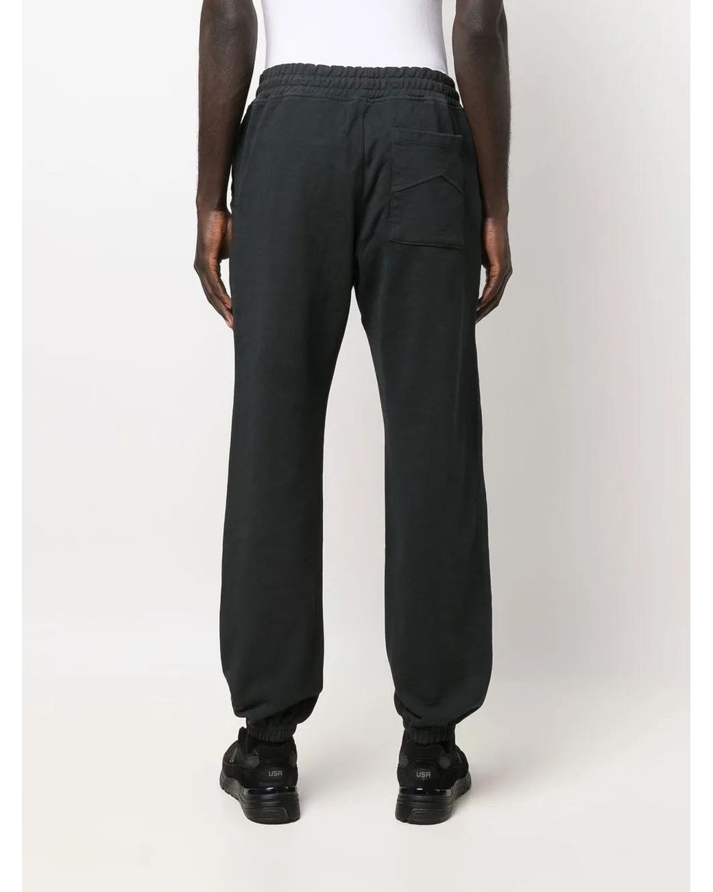 Rhude Black Logo-Embroidered Track Pants for men