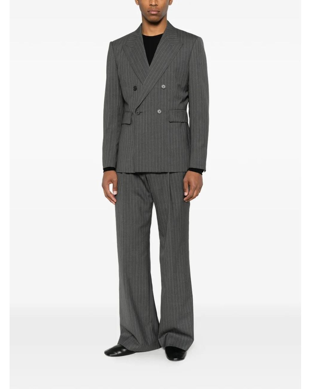 Sandro Gray Striped Virgin Wool Suit Jacket for men