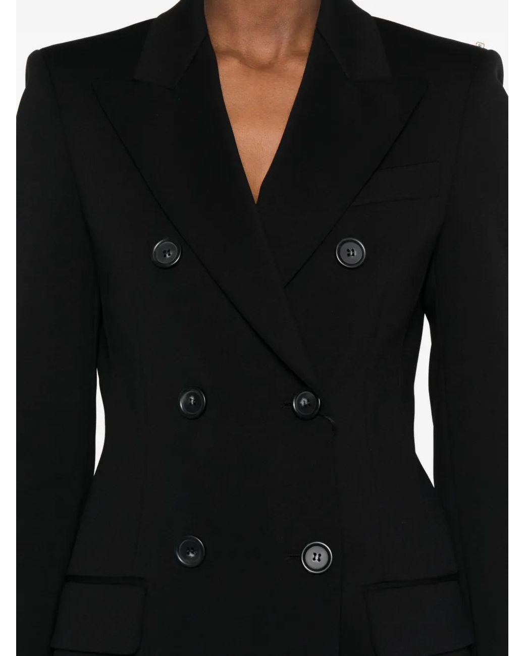 Sportmax Black Double-Breasted Fitted Jacket