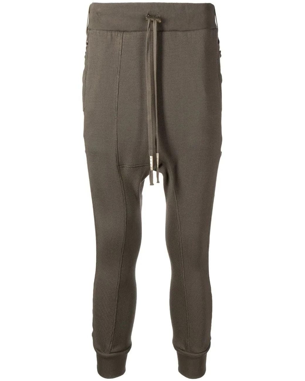 Boris Bidjan Saberi Gray Drawstring-Fastening Waistband Trousers for men
