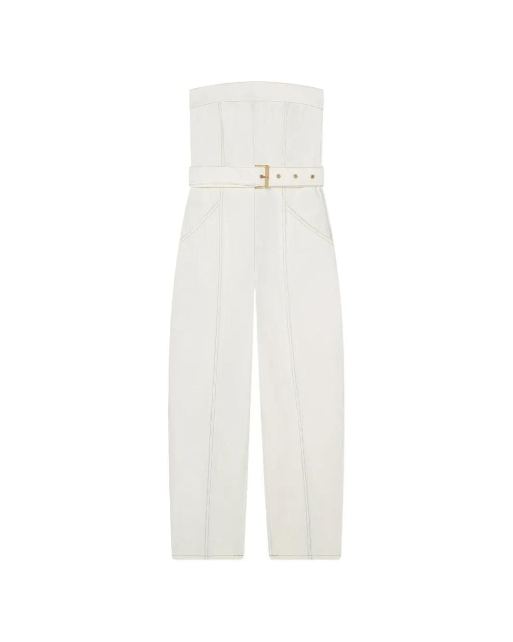 ARMANI EXCHANGE White Combinaison-Bustier À Taille Ceinturée