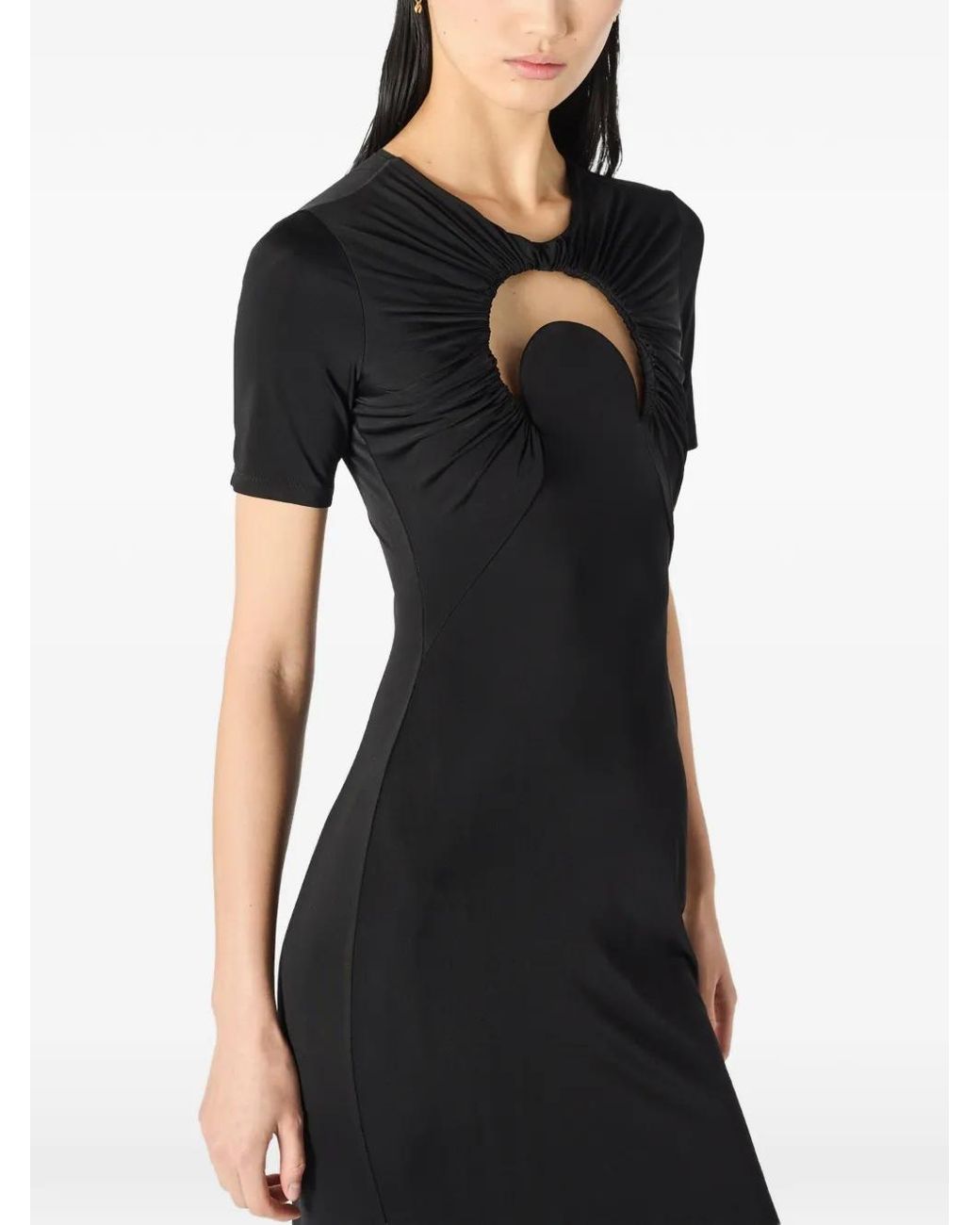 MARINE SERRE Black Moon Gathered Long Dress