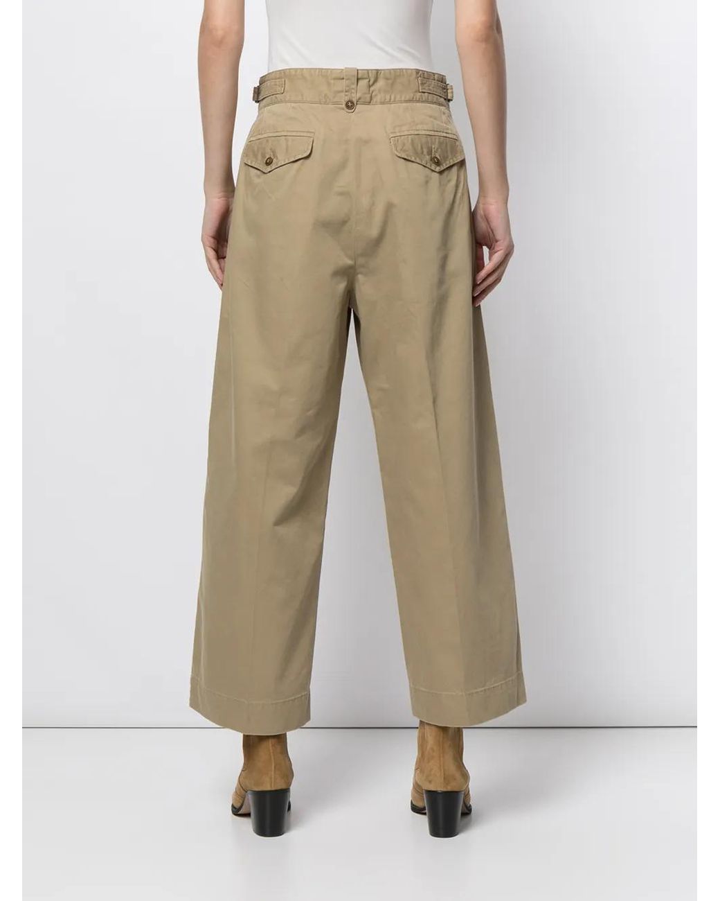 RRL Natural Wide-Leg Cropped Trousers
