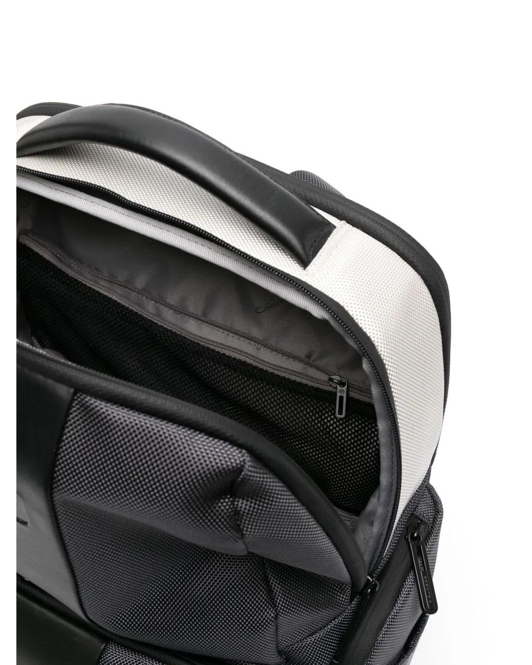 Piquadro Black Colour-Block Backpack for men