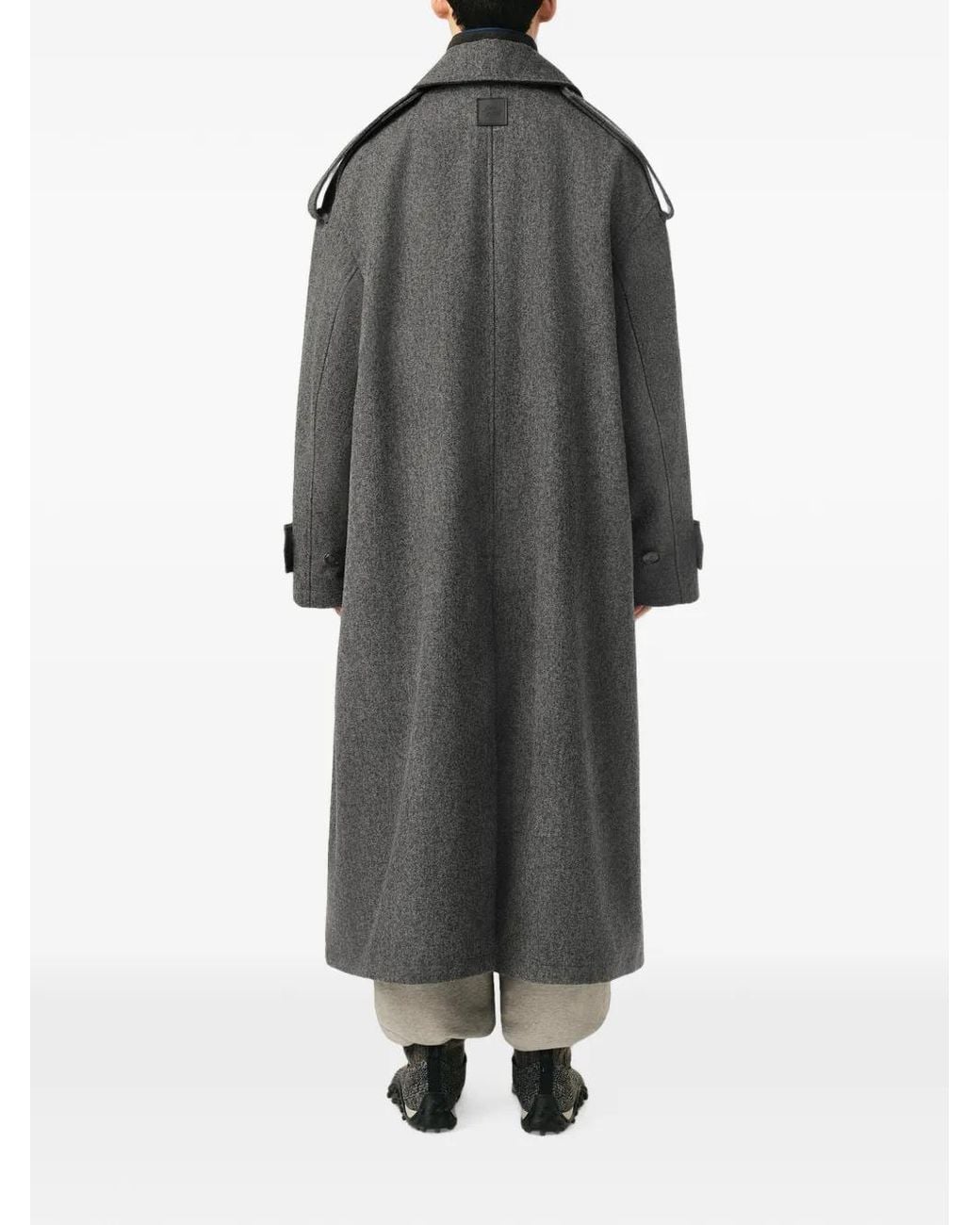 AMI Gray Wool Trench Coat