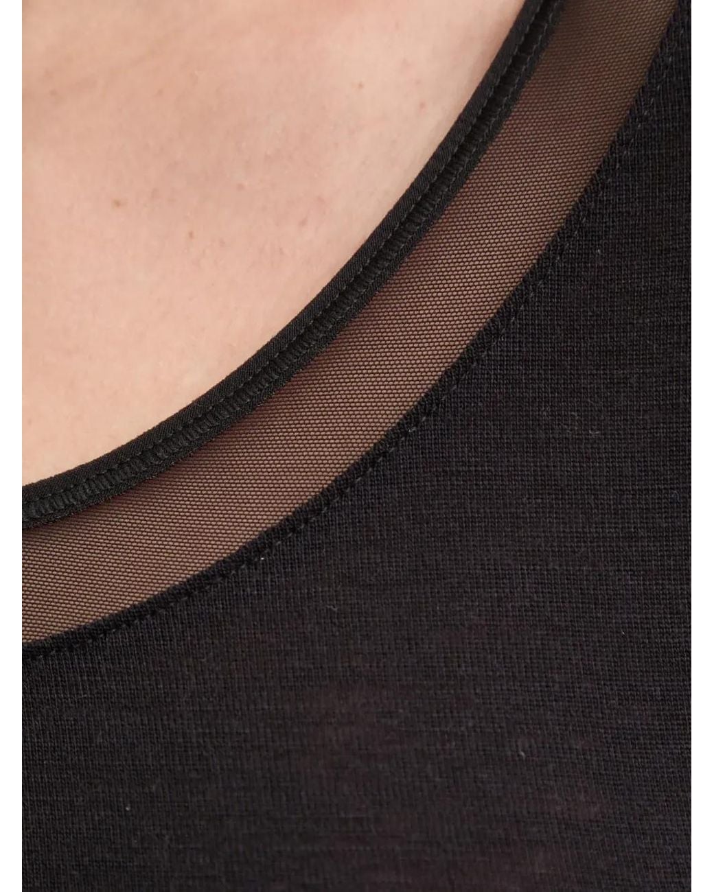 Chantelle Black Juliana Mesh-Panel Long-Sleeve T-Shirt