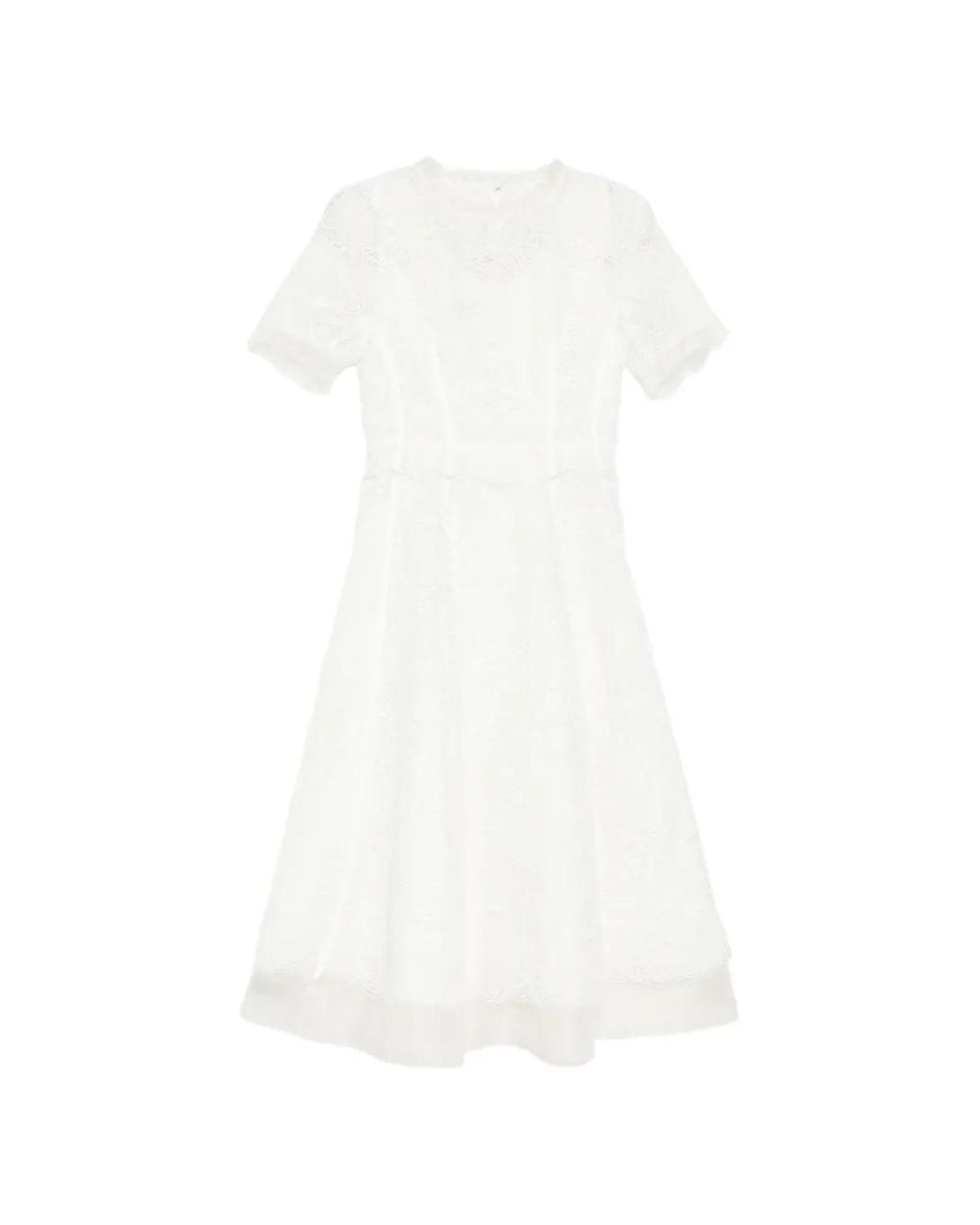 Shiatzy Chen White Lace Midi Dress
