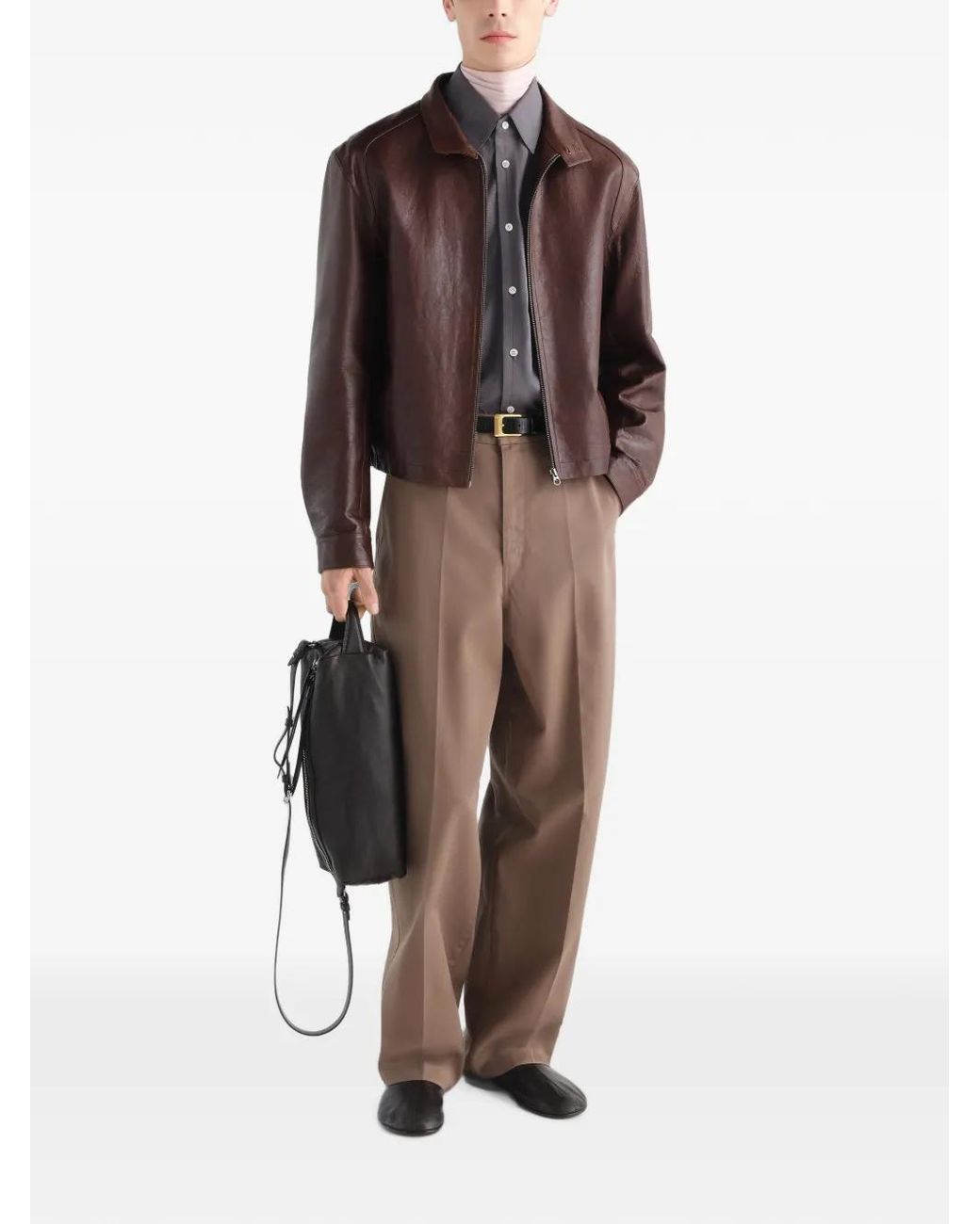Lemaire Brown Harrington Jacket for men