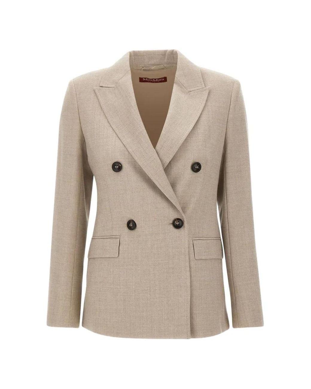Max Mara Natural Double-Breasted Blazer Jacket