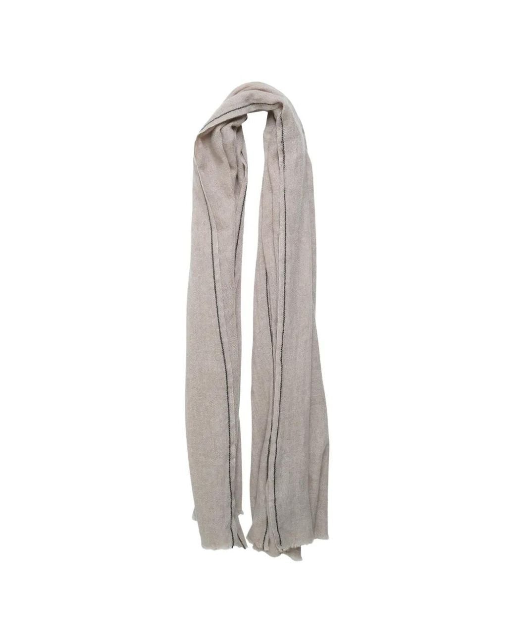 Comme des Garçons White X William Welstead Contrast-Stitch Frayed Scarf