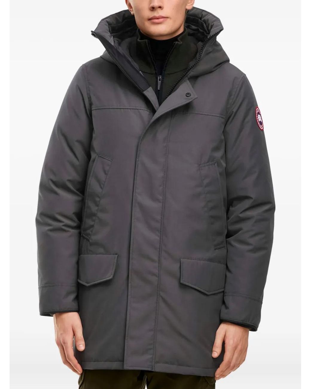 Canada Goose Gray Hooded Patch Jacket for men