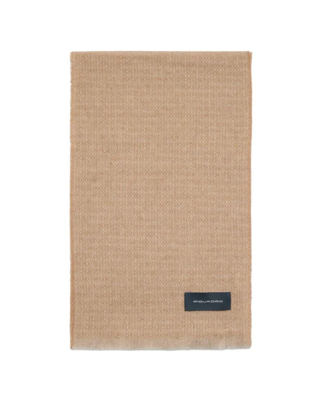 Piquadro Natural Geometric-Pattern Fringed Scarf for men