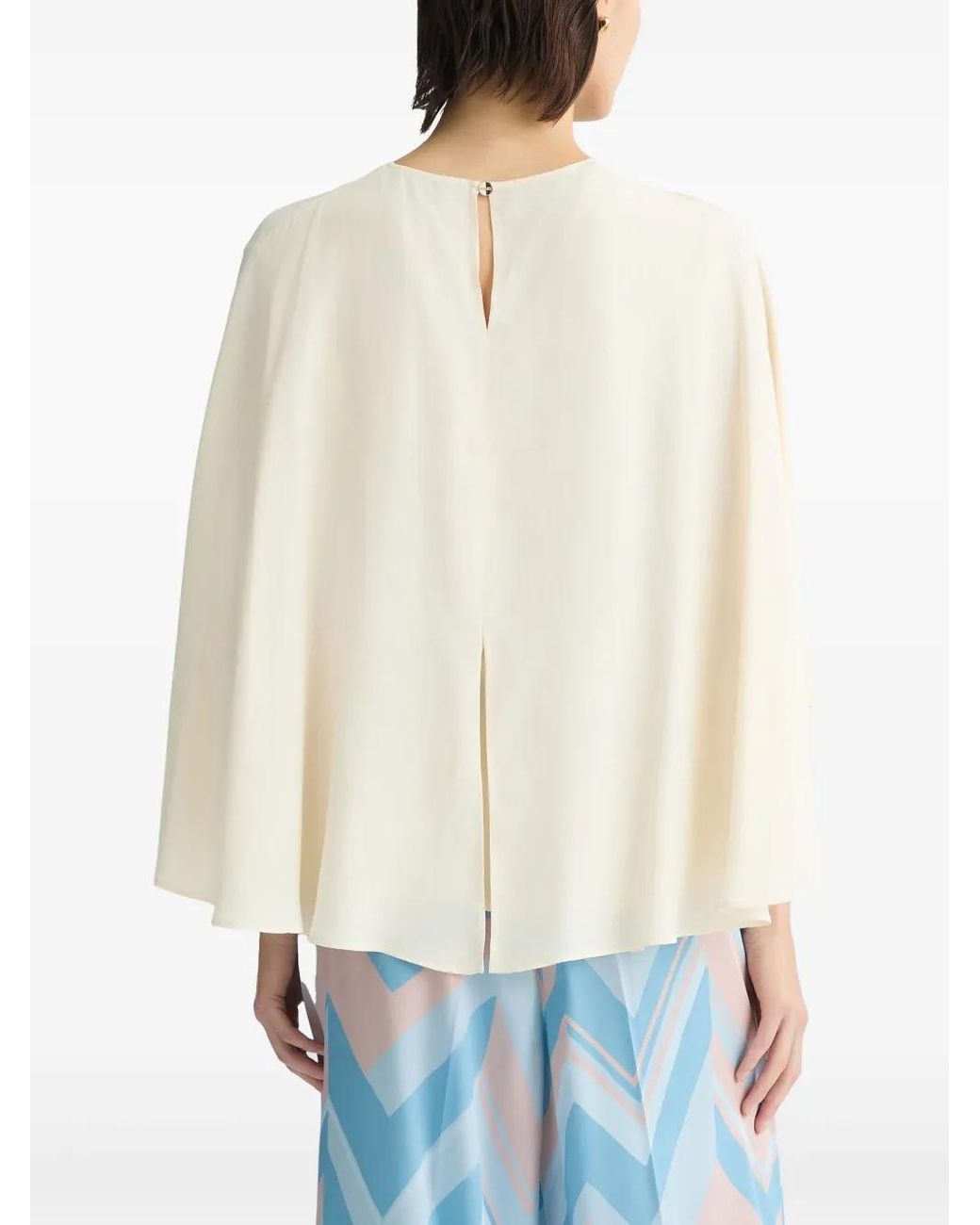 Liu Jo White Belted Crepe De Chine Blouse