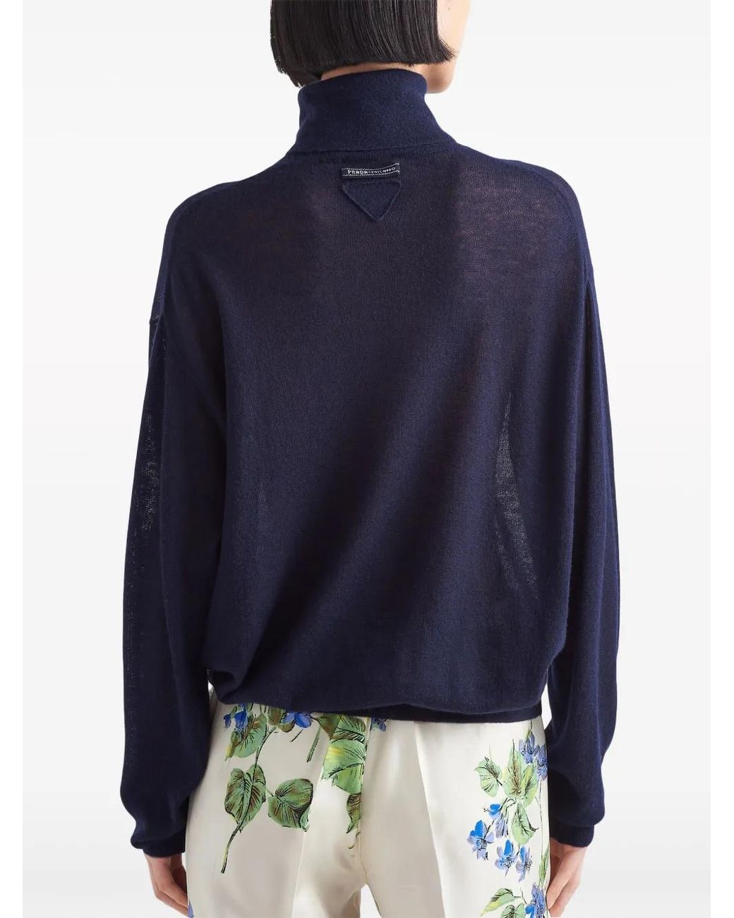 Prada Blue Collo Alto Cashmere