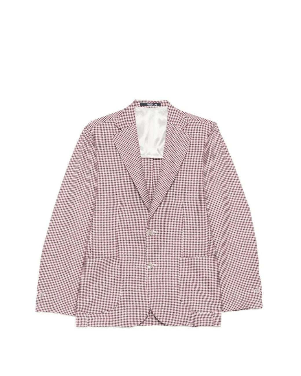Barba Napoli Pink Blazer À Motif Pied-De-Poule for men