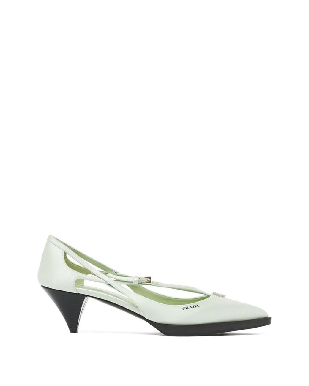Prada White Cut-Out Heeled Pumps