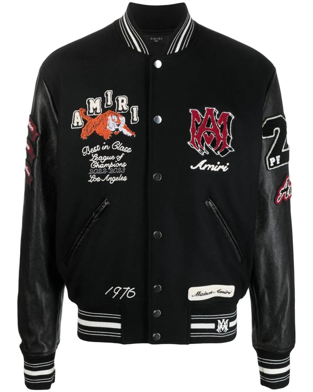 Amiri Black Logo-patch Varsity Jacket for men