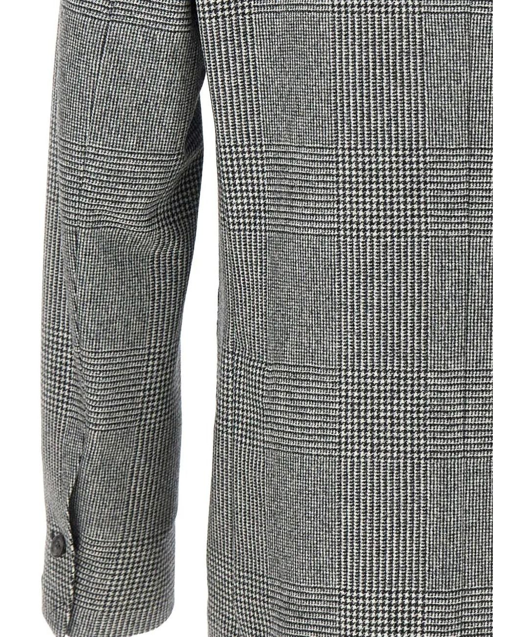 Barba Napoli Gray Prince Of Wales Double-Breasted Blazer for men