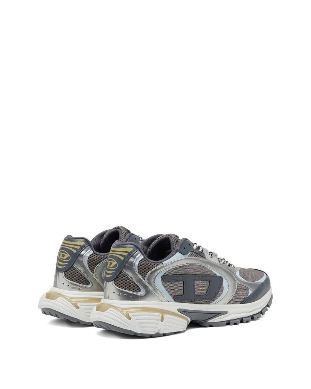 DIESEL Gray Mesh Sneakers for men