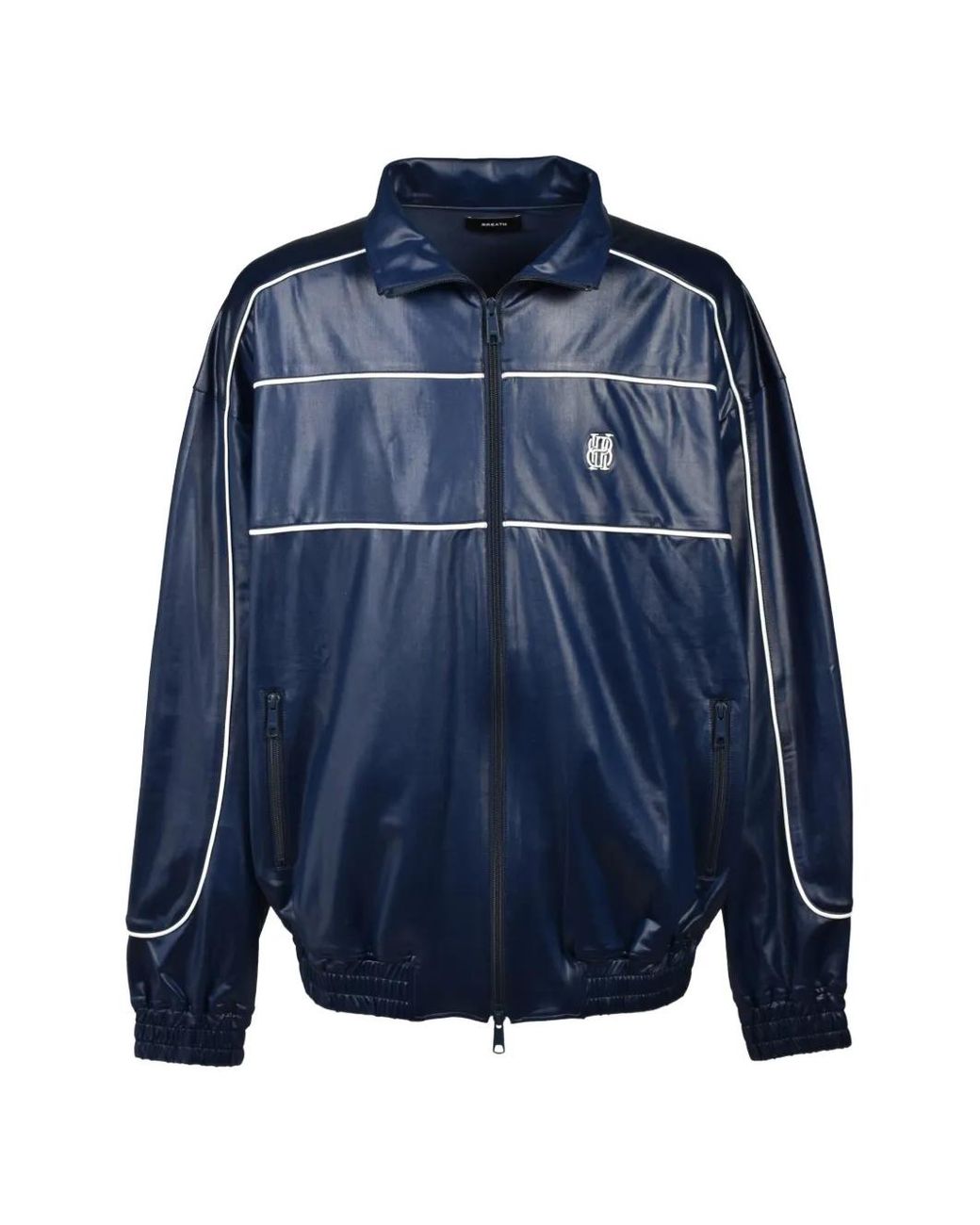 BREATH Blue Piping Coated Jacket for men
