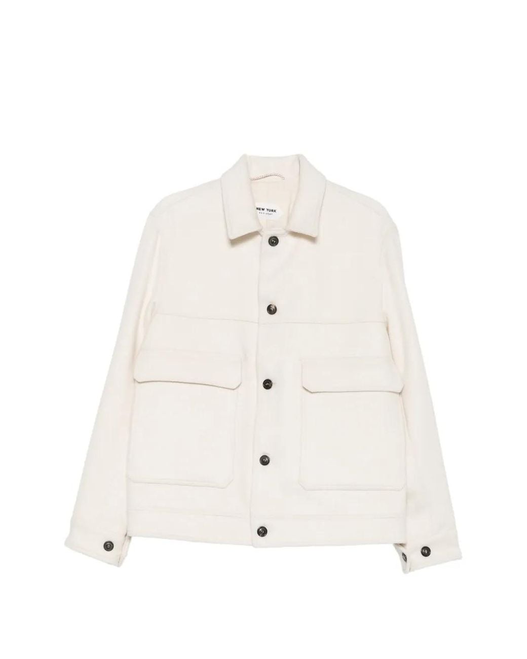 NEW YORK RESIDENT White Yuma Button-Fastening Pocketed Jacket for men