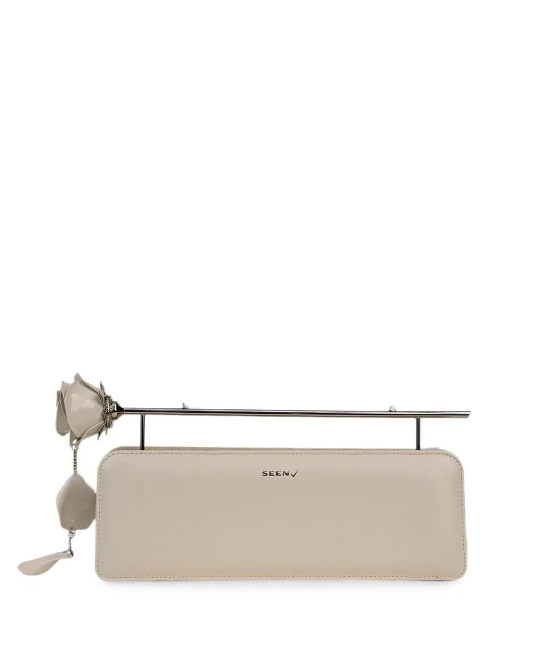 SEEN USERS Natural Rose 11 Floral-Detail Clutch Bag