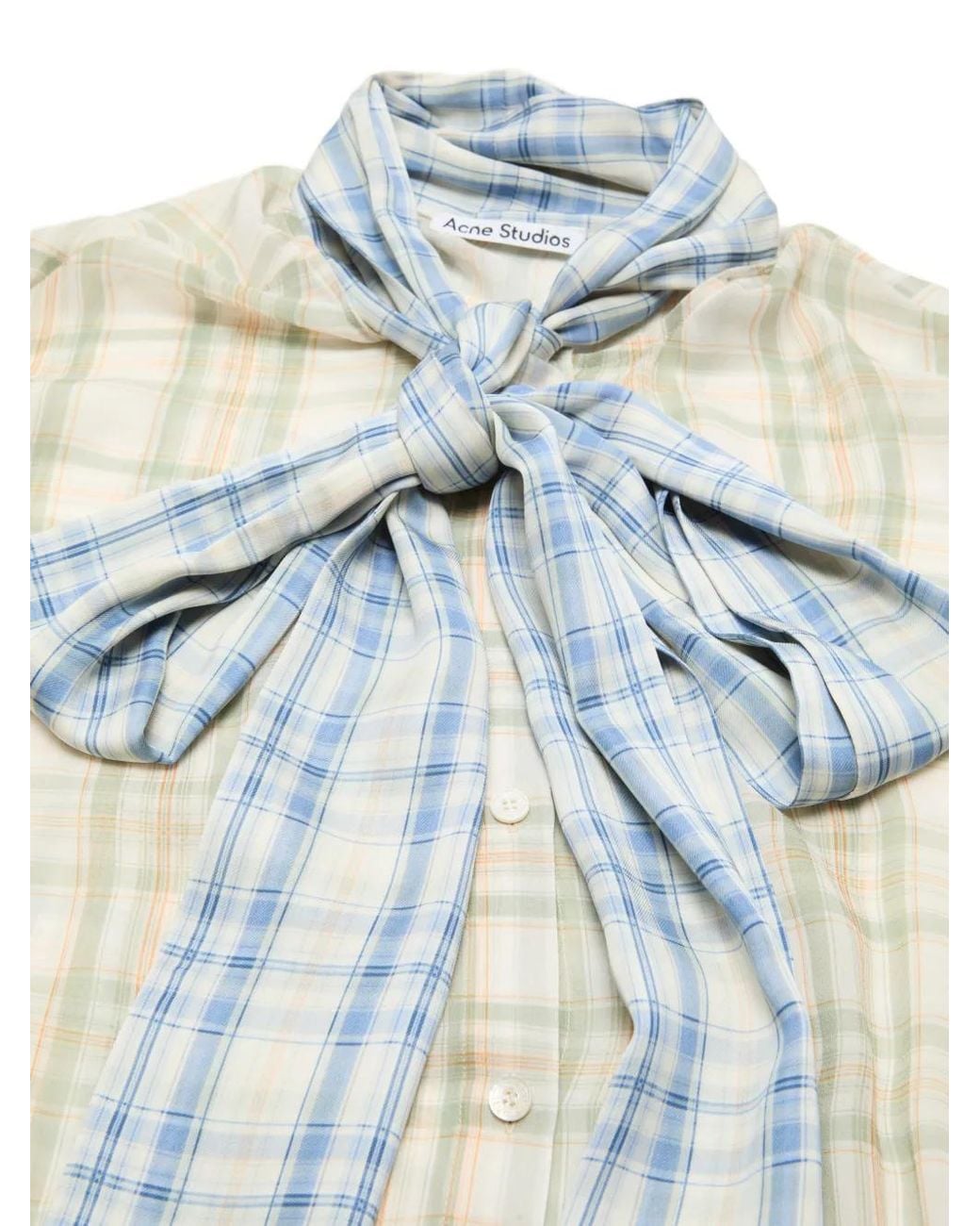 Acne White Check-Pattern Shirt