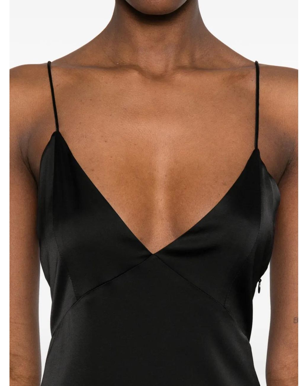 Alice + Olivia Black Open-Back Midi Dress