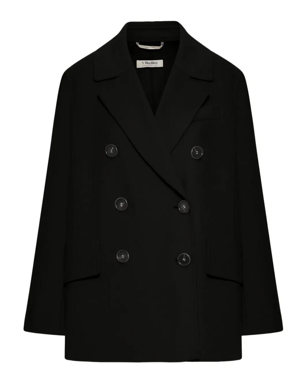 Max Mara Black Double-Breasted Wool Jacket