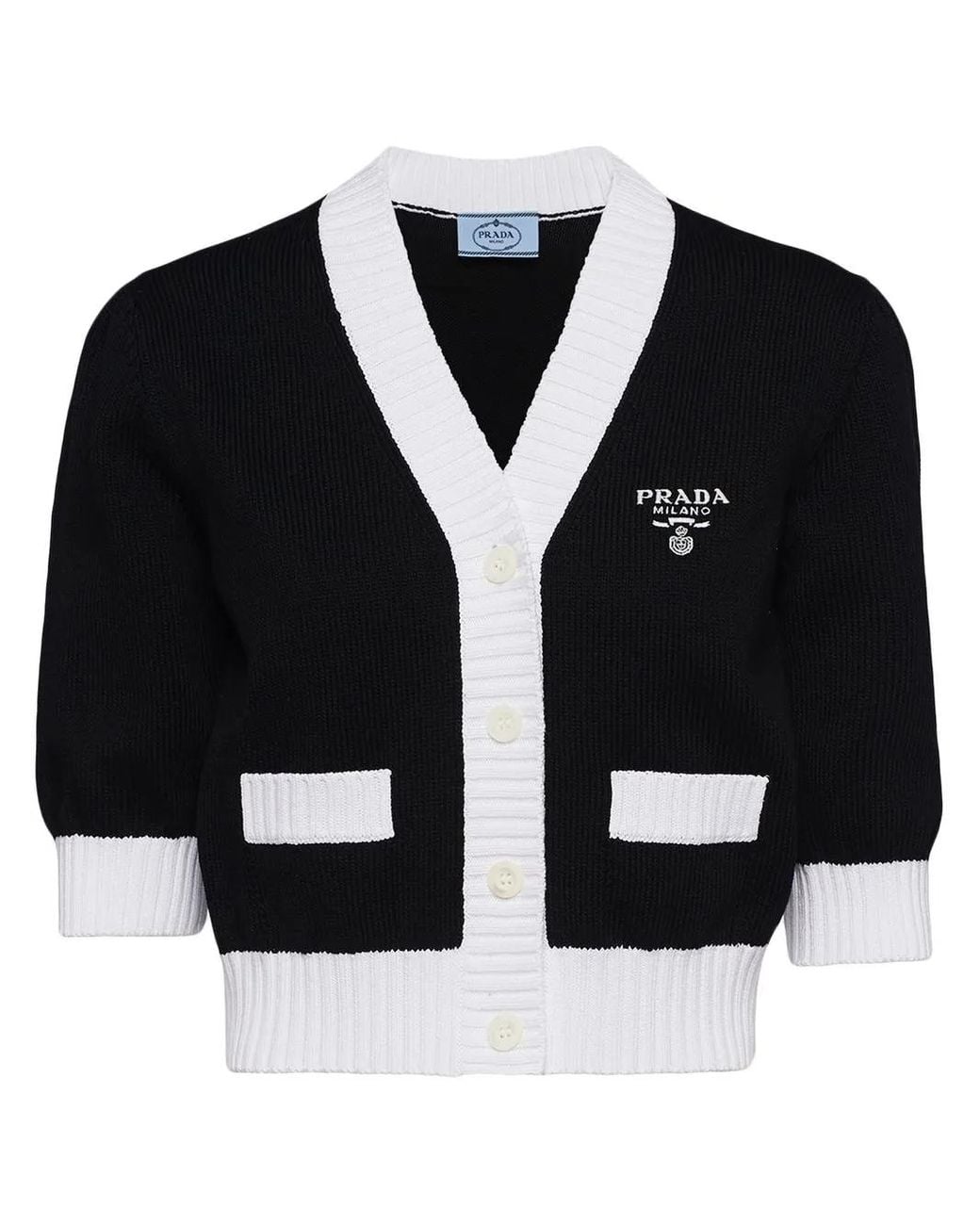 Prada Cropped Vest in het Black