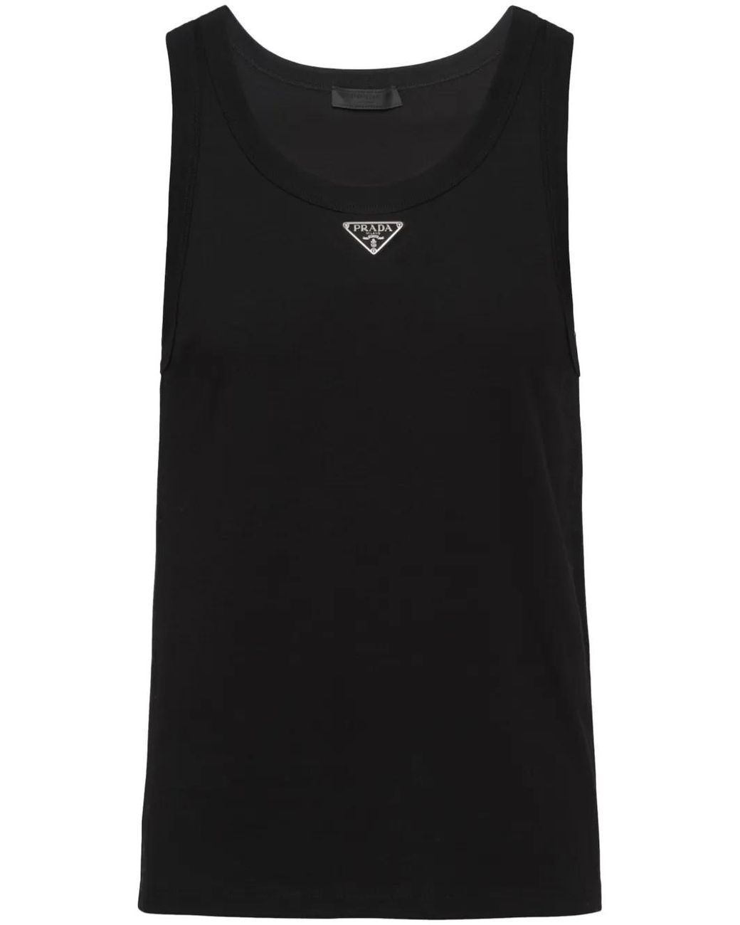 Prada Logo Cotton Tank Top in Black for Men | Lyst