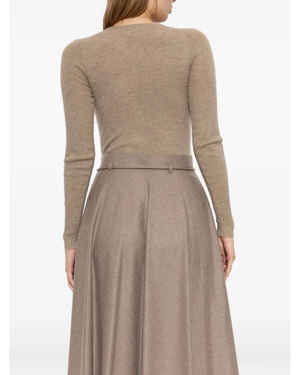 Max Mara White Cashmere Yarn Sweater Bodysuit