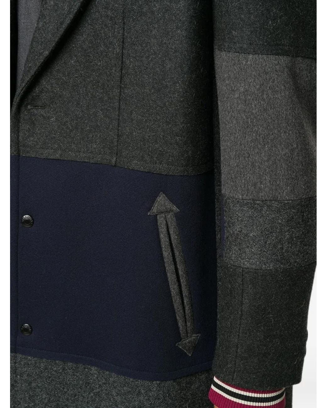 Valentino Garavani Black Patchwork Re-Sew Coat for men