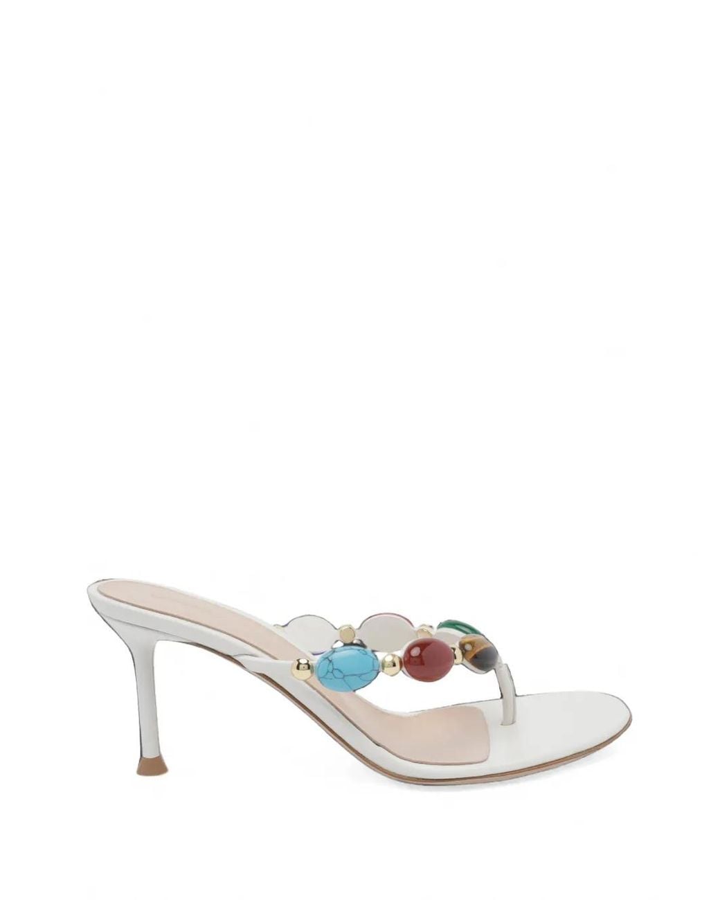 Gianvito Rossi White Shanti 70 Thong Sandals