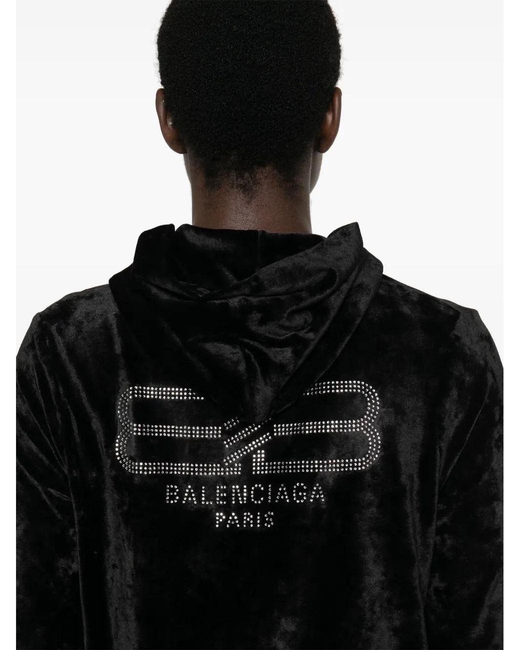 Balenciaga Blue Velvet Zip-Up Hoodie