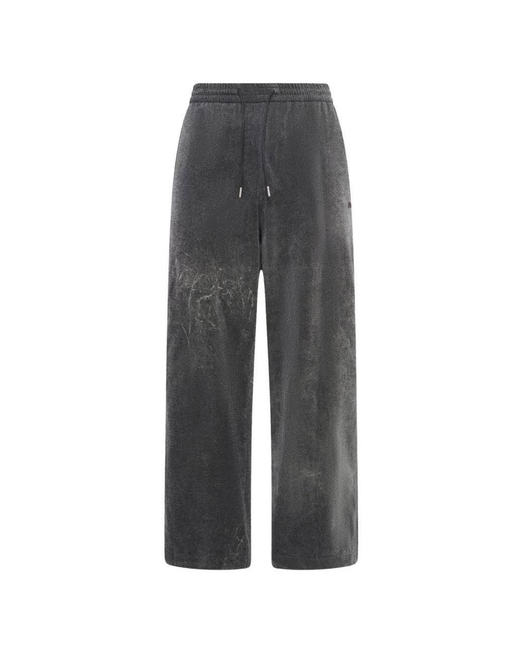 Juun.J Gray Soft-Touch Drawstring Trousers for men