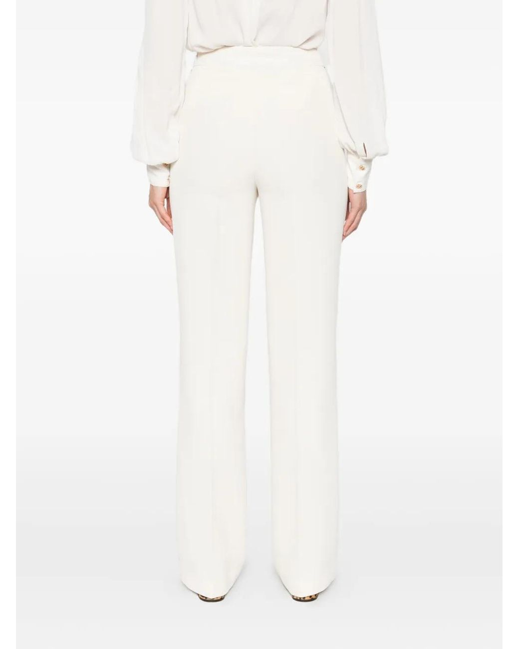 Twinset White Chain-Embellished Trousers