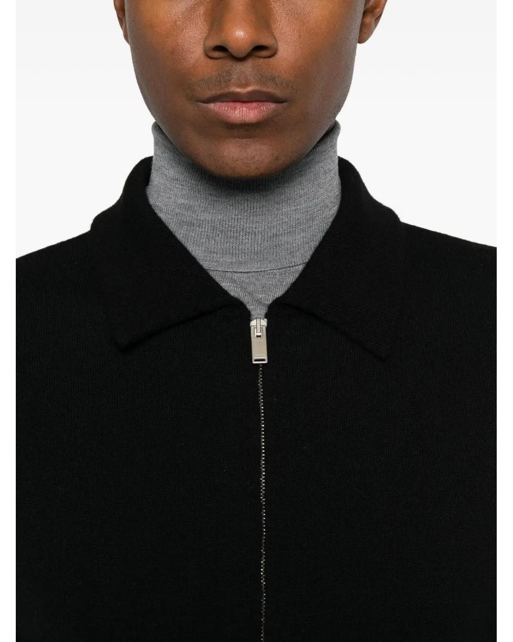 Lardini Black Zip-Up Knitted Jacket for men