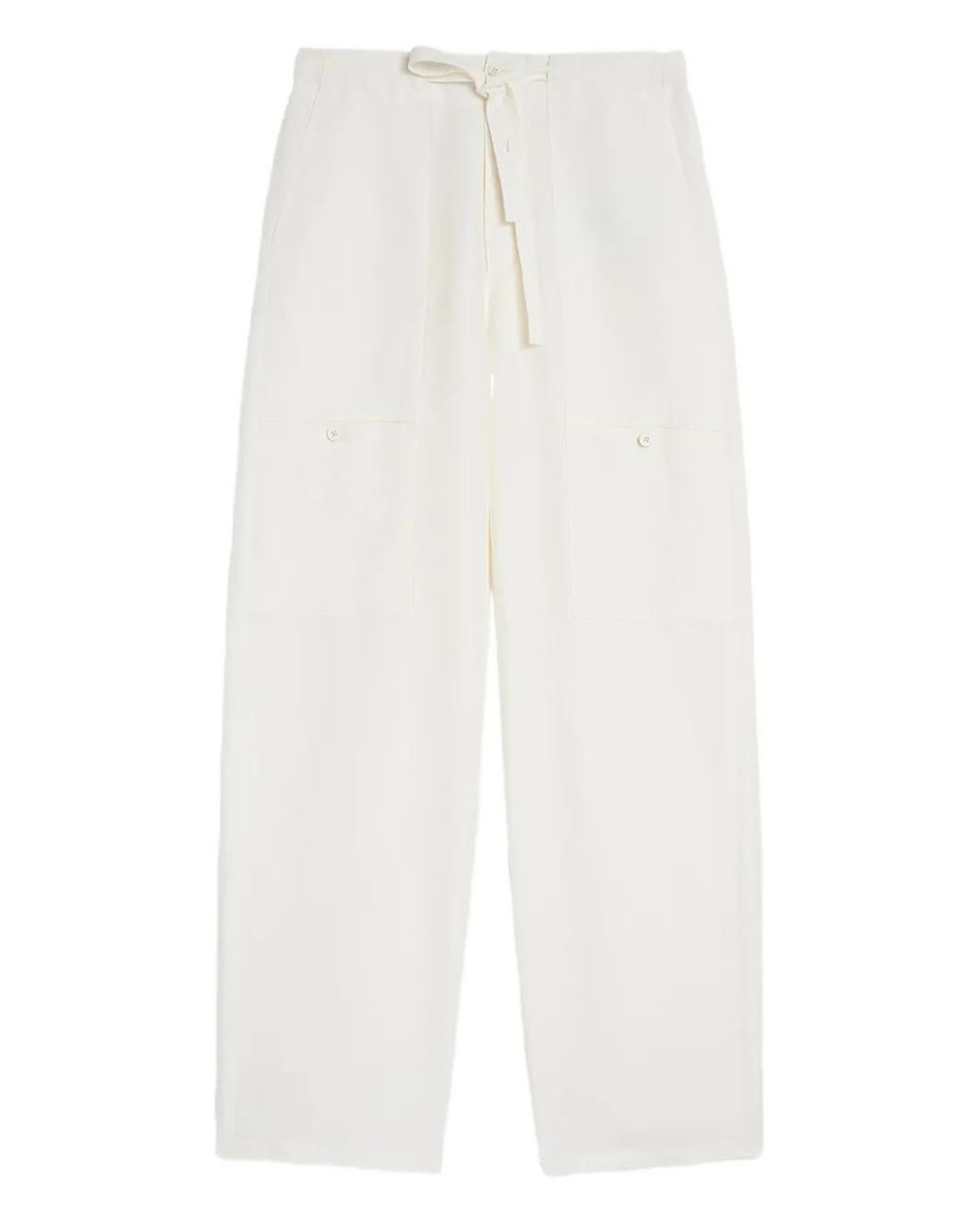 Jil Sander White Linen Blend Cargo Trousers for men