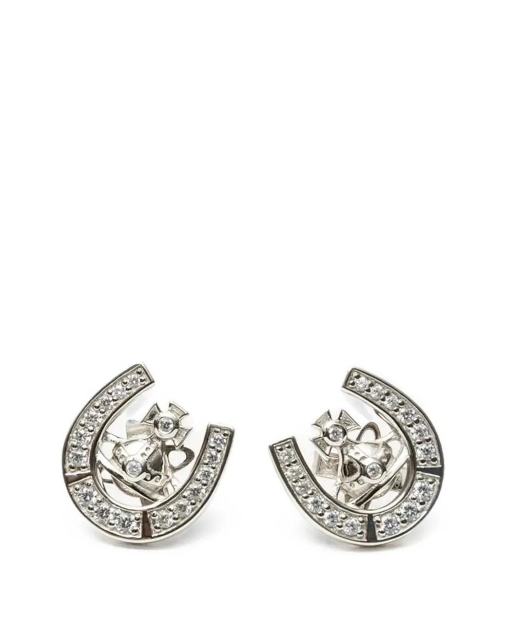 Vivienne Westwood White Mare Orb Earrings