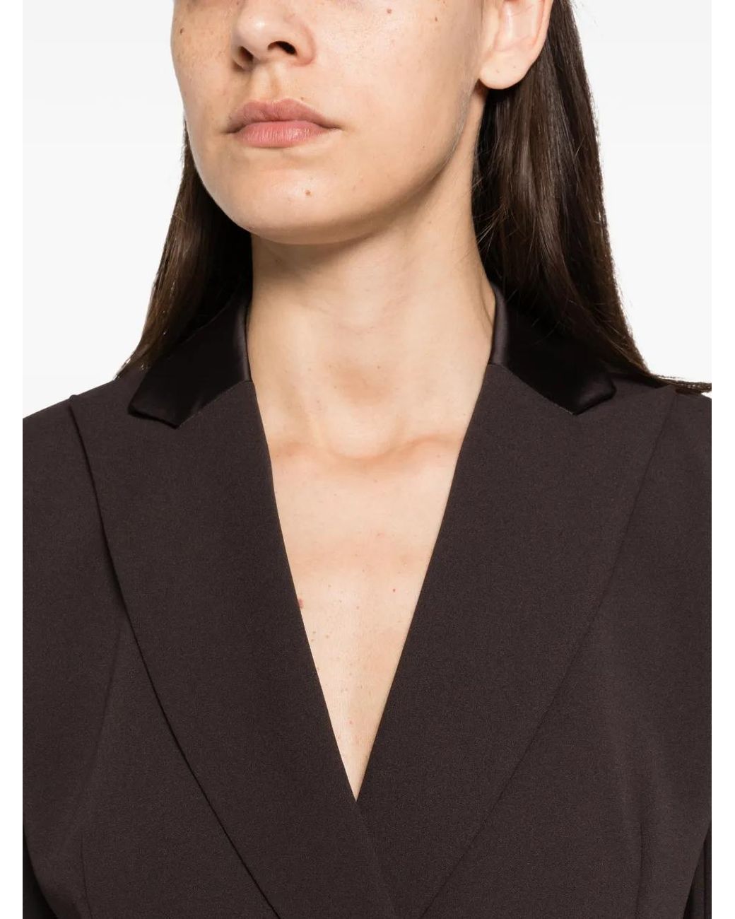 Imperial Black Double-Breasted Three-Quarter Sleeve Blazer