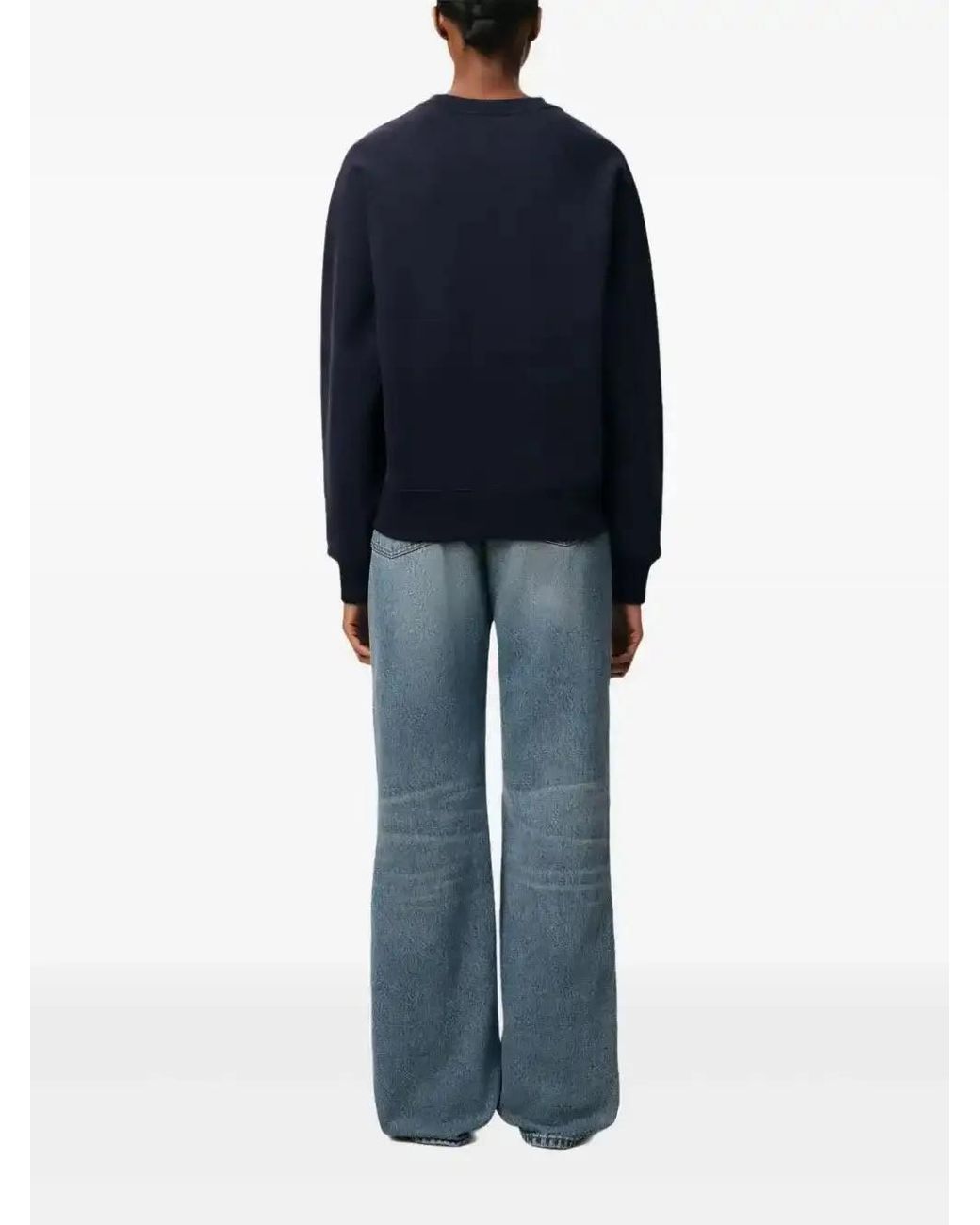 AMI Blue Cotton Ami De Coeur Patch Sweatshirt