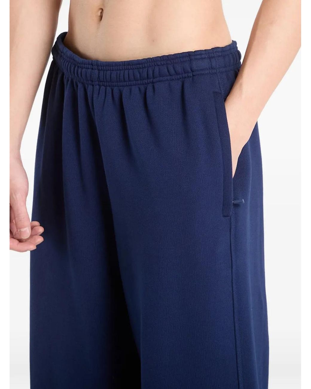 Adidas Blue Logo-Patch Track Pants for men