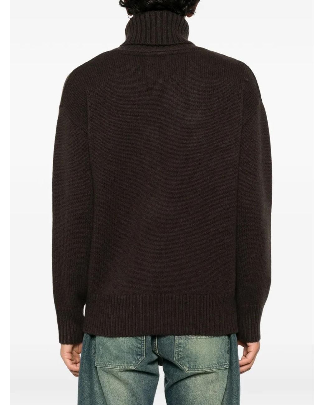 Extreme Cashmere Black Oversize Xtra 20 Roll-Neck Sweater