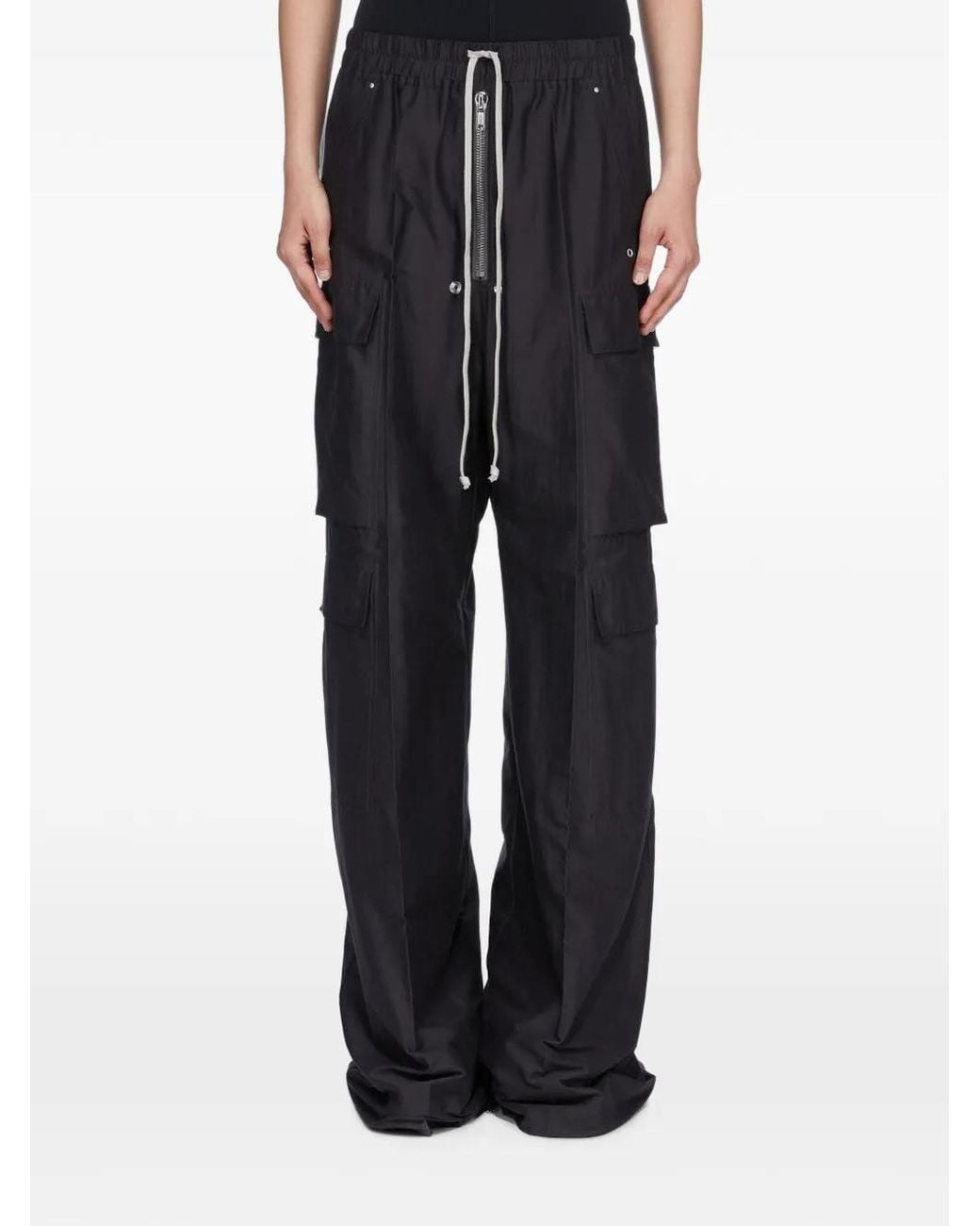 Rick Owens Black Drawstring Pocket Trousers