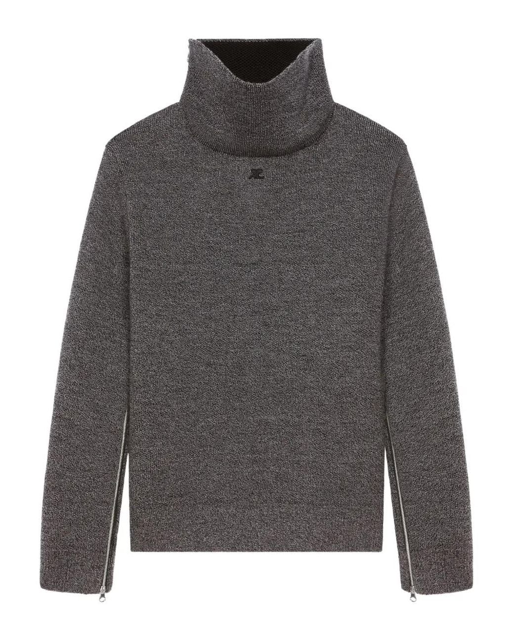 Courreges Gray High-Neck Sweater