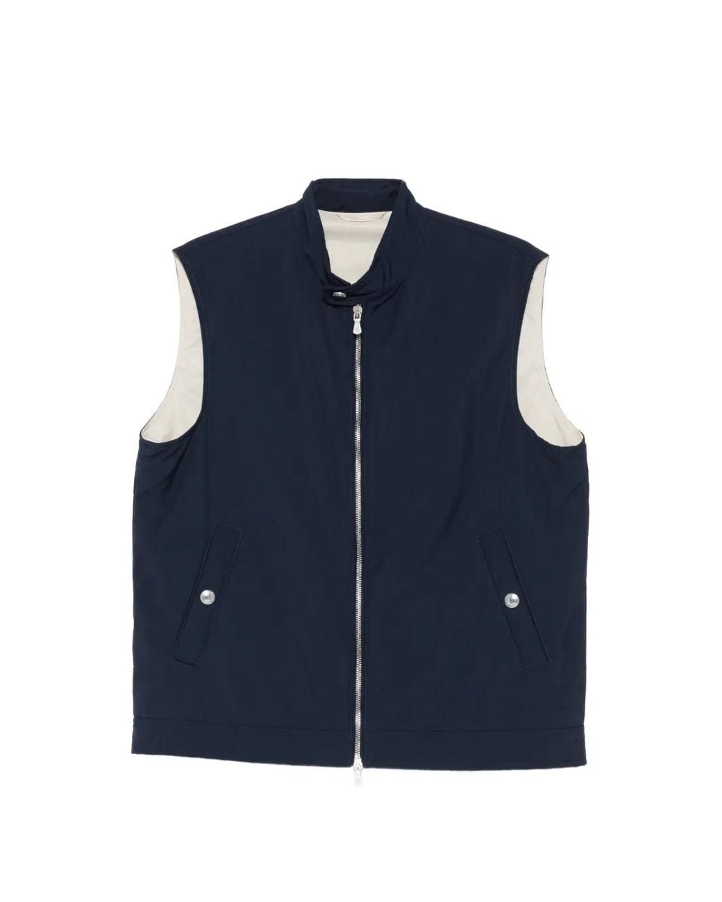 Eleventy Blue Zip-Up Gilet for men